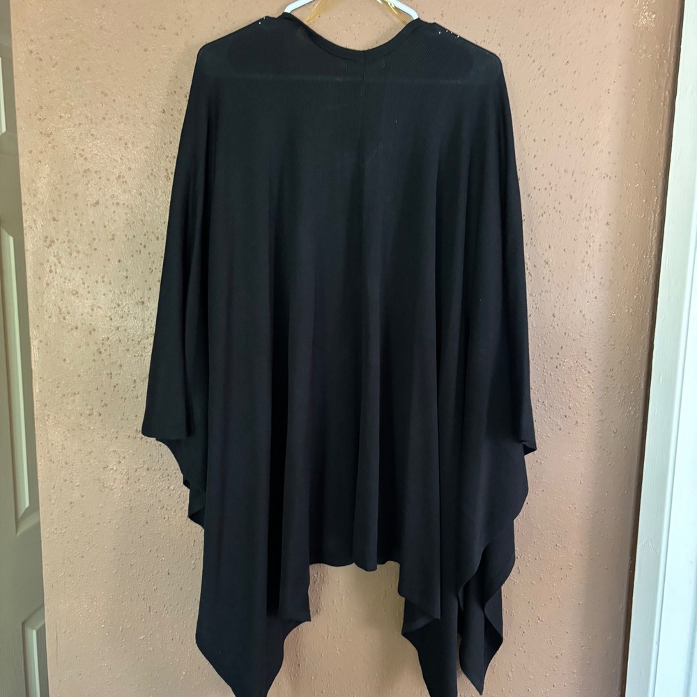 Calvin Klein Womens Black Rhinestone Embellished Open Front Wrap Shrug OS NWT - Picture 5 of 5